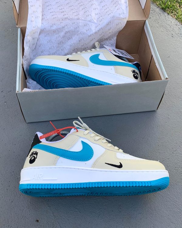 Nike Air Force AF1 - Areia Branco Azul